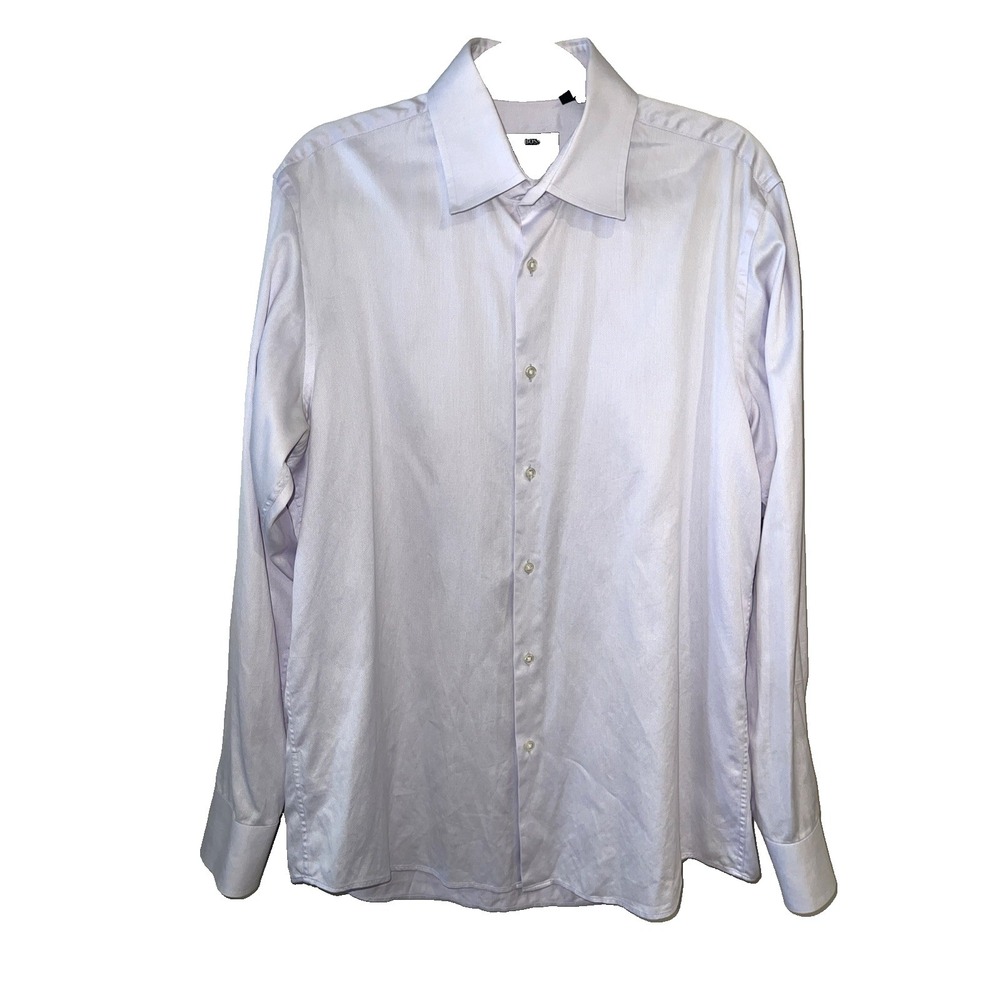 Hugo Boss Men's Regular Fit Cotton Dress Shirt Size 16.5 | 34-35 (LG) Lavender